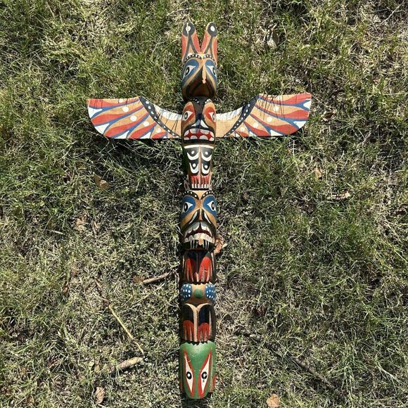 Makah Totem Neah Bay Olympic WA‎ 24.5" x 15.5" Hand Carved Painted NWC Sign Rick - Picture 5 of 16